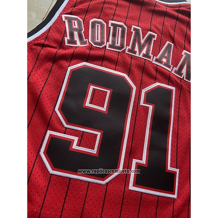 Camiseta Chicago Bulls Dennis Rodman #91 Mitchell & Ness 1996-97 Rojo
